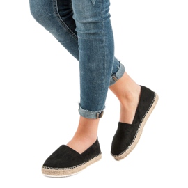 Small Swan Espadrile od crne antilopa crna 1