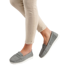 VINCEZA kožne mokasine siva 2