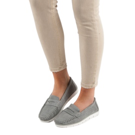 VINCEZA kožne mokasine siva 1