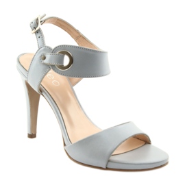 Kožne sandale na iglu Edeo 3208 siva 1