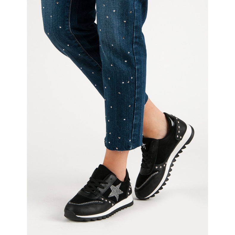 Sportske cipele s kristalima crno 2