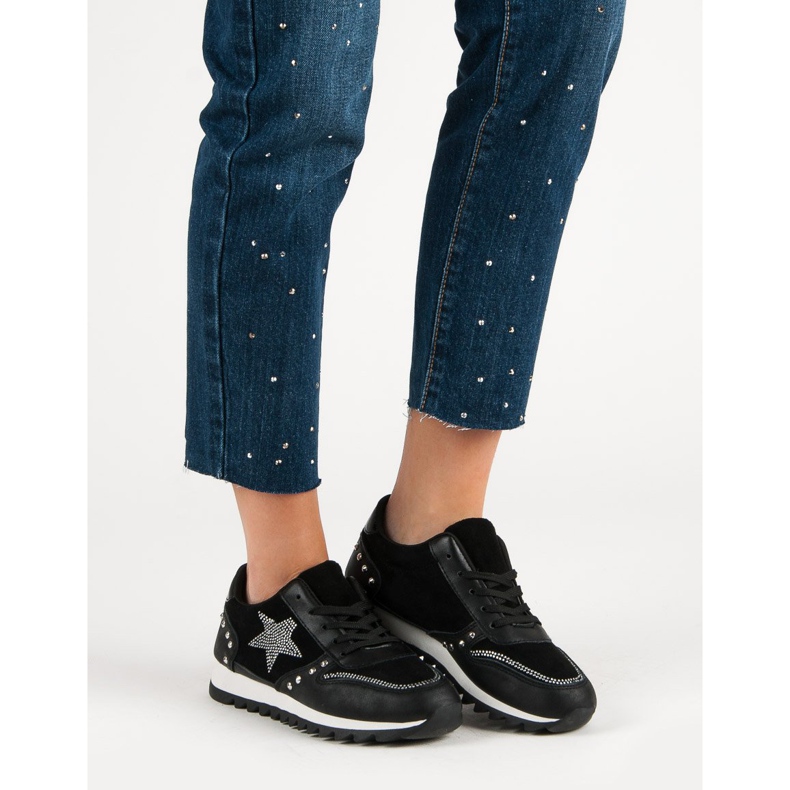 Sportske cipele s kristalima crna 1