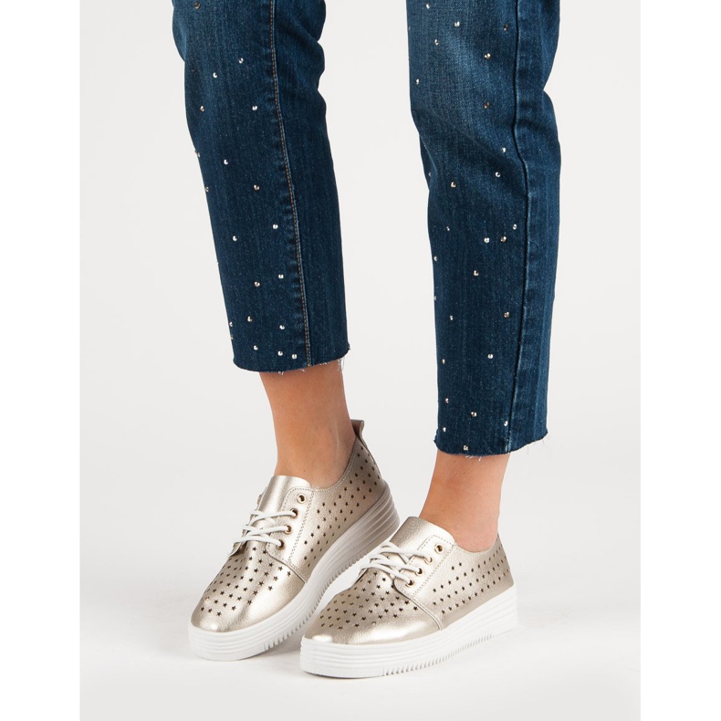 Zlatne ažurne tenisice zlatni 1