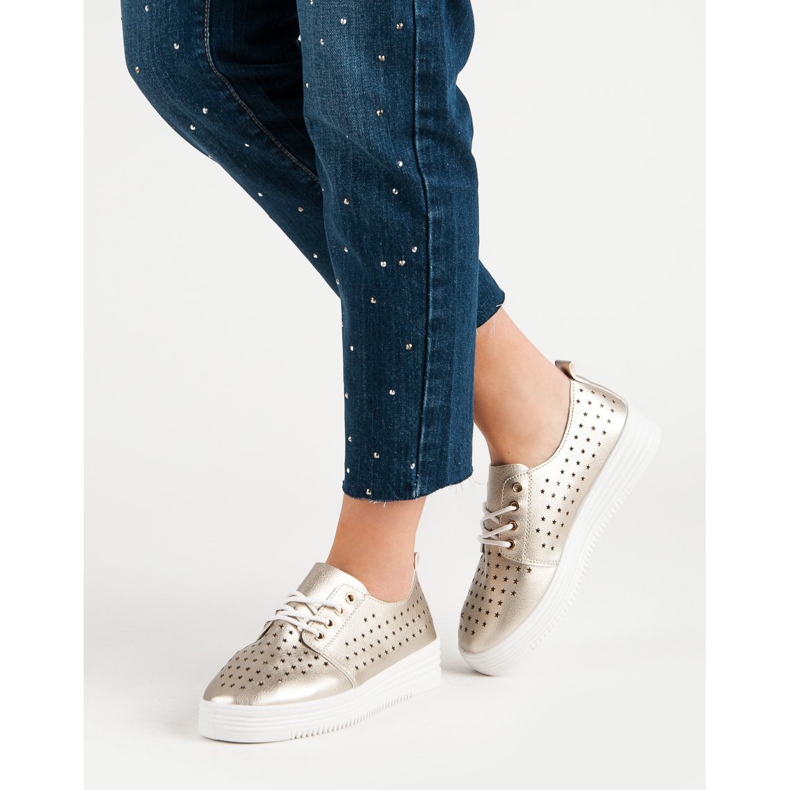 Zlatne ažurne tenisice zlatni 2