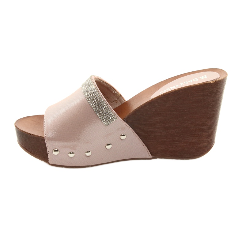 M.Daszyński Daszyński AM43 klin papuče s kubnim cirkonijem ružičasta 2