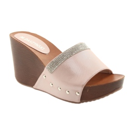 M.Daszyński Daszyński AM43 klin papuče s kubnim cirkonijem ružičasta 1