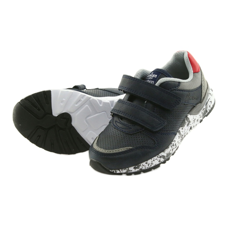 Sportske cipele American Club, kožni umetak BS11 05 siva crvena tamnoplava 5