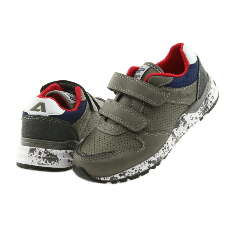 Kožni uložak za sportske cipele American Club siva crvena tamnoplava 4