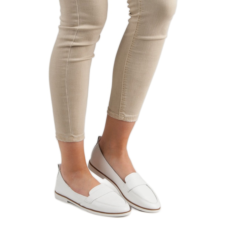 Mazaro Bijele kožne mokasine bijela 1