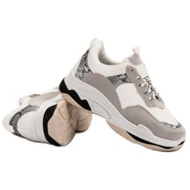 Bijele tenisice s uzorkom crna smeđa 1