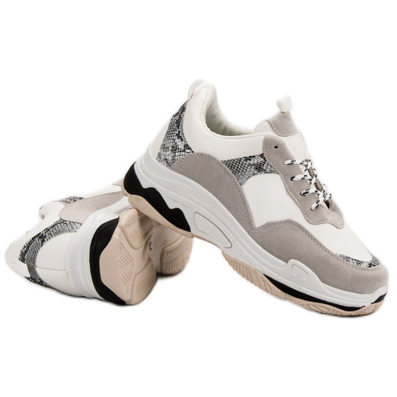 Bijele tenisice s uzorkom crna smeđa 1