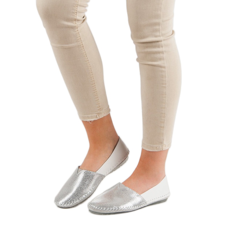 VINCEZA kožni papuče siva 2