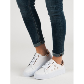 Filippo Kožne sportske cipele s cvijećem bijela 1