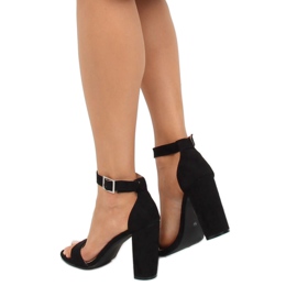 Crne sandale na stupu. 369-18 Crne crna 1