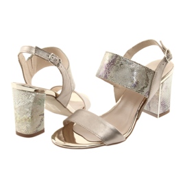 Sandale na Gamis 3390 zlatnom stupu / benzinskom gmazu zlatni 4