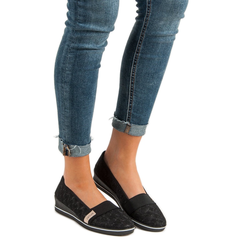 VINCEZA tekstilne balerinke crna 1