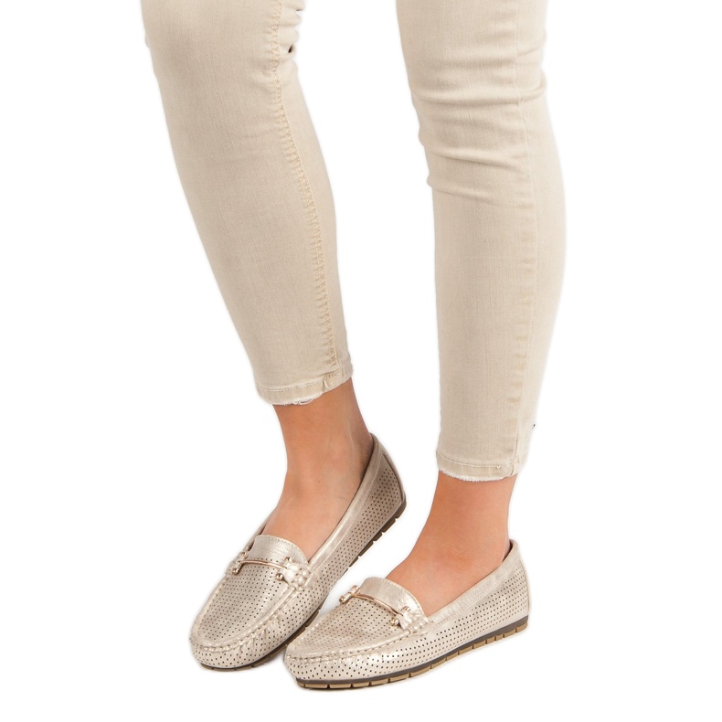 Kylie Sjajne mokasine žuta boja 2