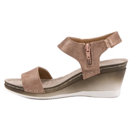 VINCEZA sandale na klin ružičasta 2