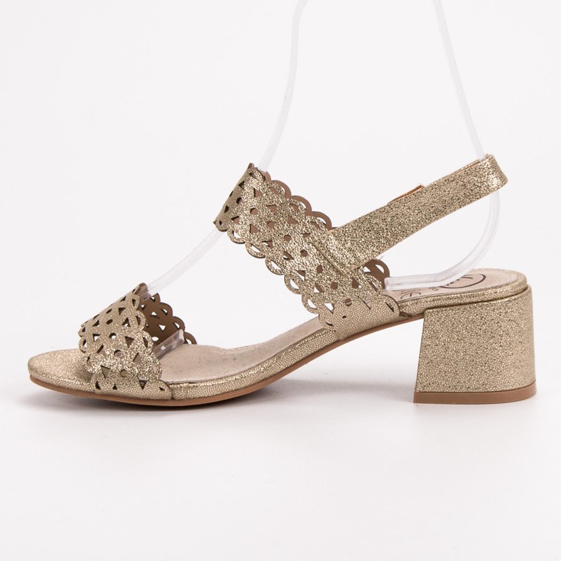Kylie Zlatne sandale na štiklu zlatna 2