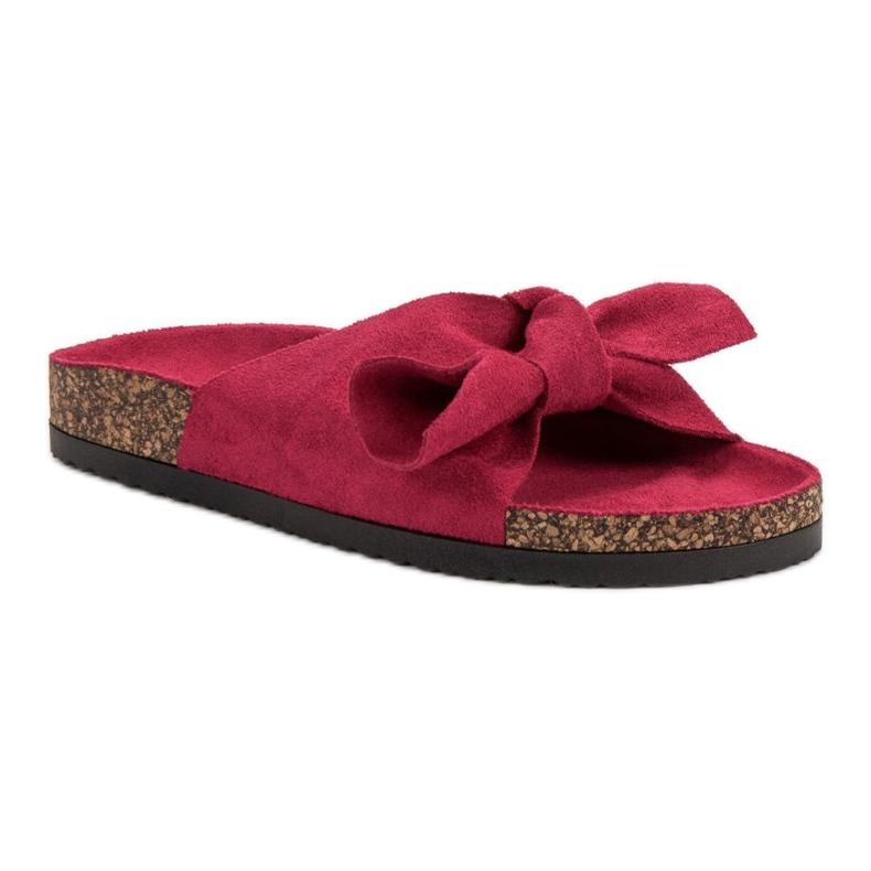 VINCEZA Papuče s mašnom ružičasta 1