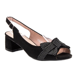 Filippo Sandale od antilopa s mašnom crno 1