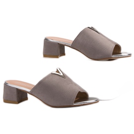 VINCEZA papuče od antilopa siva 2