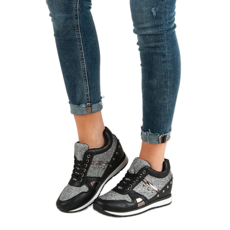 Cm Paris Crne tenisice sa kamenčićima crno 1