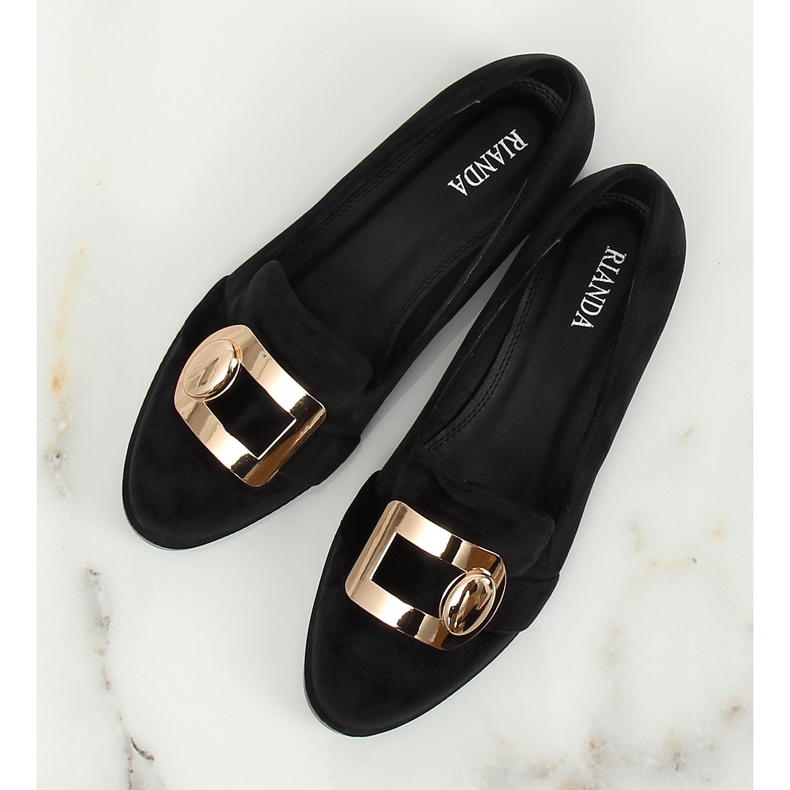 Crni baršunasti loafers F1048 Black II-GAT crna 2