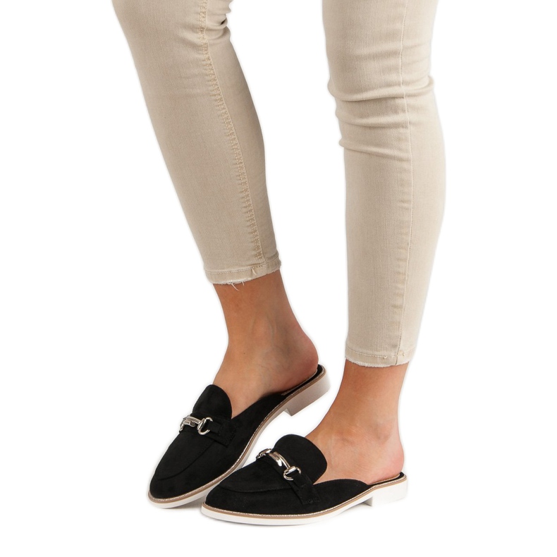 Elegantne ženske papuče crno 1