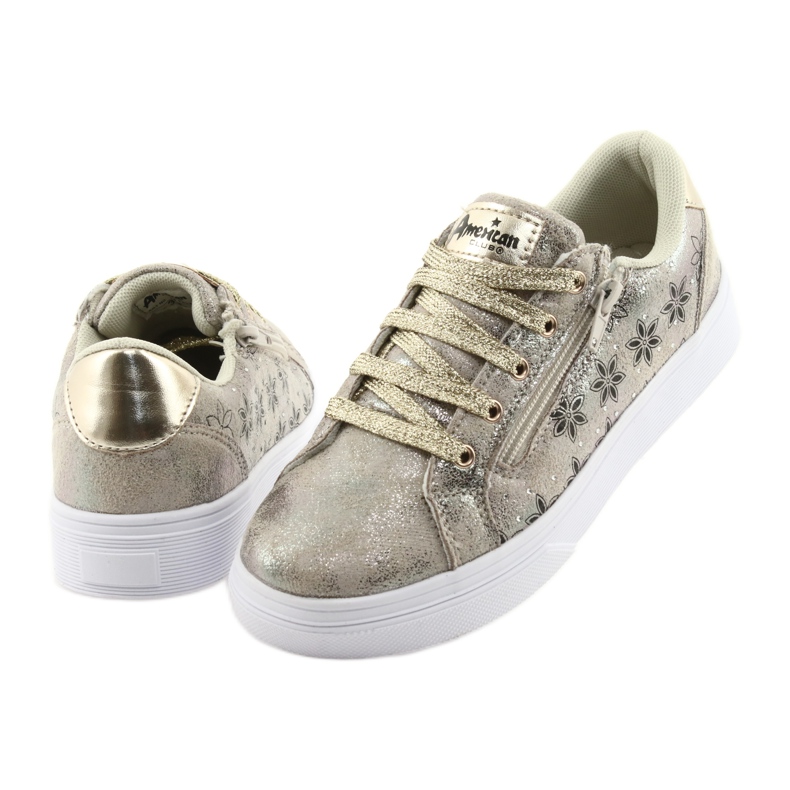 Sportski ženski zlatni klizač American Club ES13 crna žuta boja 4