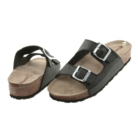 Crne Inblu NM013 ženske crne papuče sa srebrnim česticama crno 4