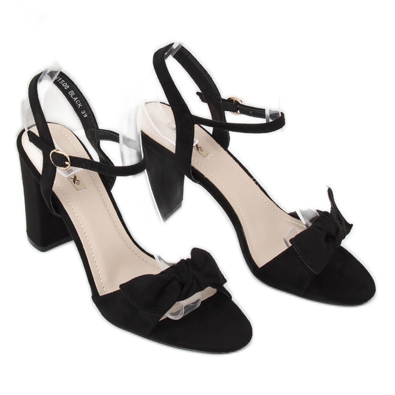 Crne sandale na stupu GH1508 Crne crna 1