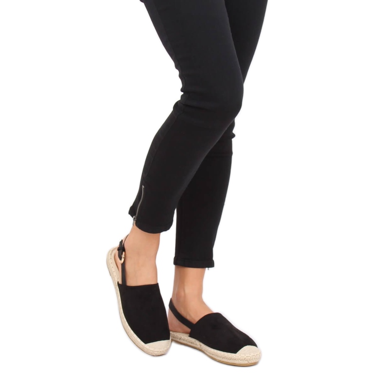 Crne espadrile s otvorenom petom crne HH-119 crne crno 1