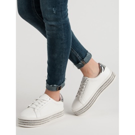 Sportske cipele s kristalima bijela 2