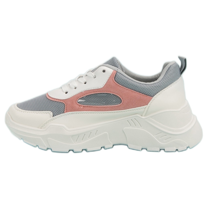 Tenisice na platformi bijela siva ružičasta 1