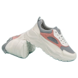 Tenisice na platformi bijela siva ružičasta 2