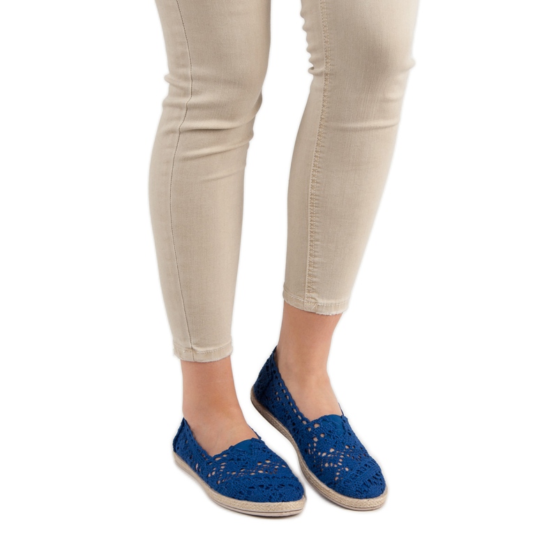 Sweet Shoes Espadrile od plave čipke plava 2