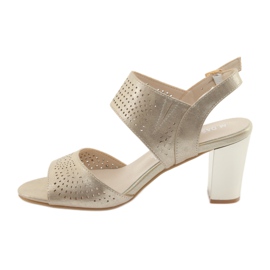 M.Daszyński Kožne sandale sa uloškom Daszyński žuta boja 2