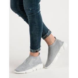 Tekstilne sportske cipele s kristalima siva 1