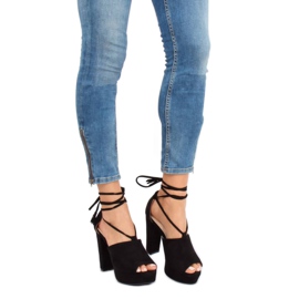 Crne LM-058 Crne sandale na platformi crna 1