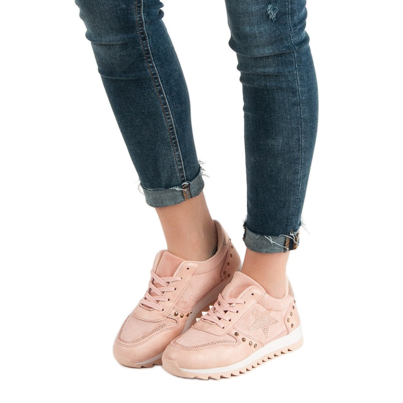 Sportske cipele s kristalima ružičasta 1