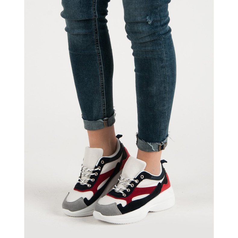 Modna obuća na platformi bijela raznobojna 1