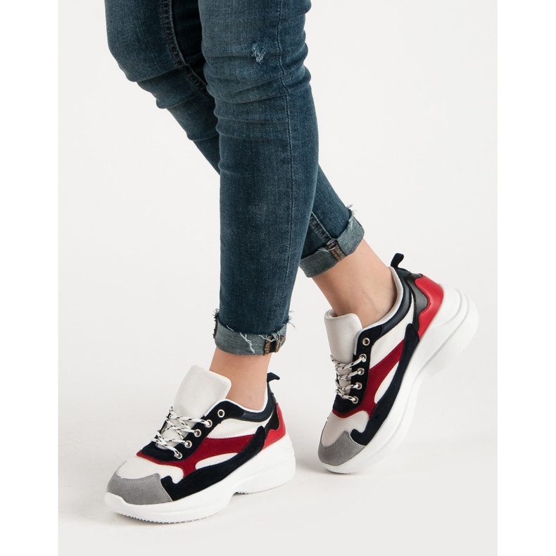 Modna obuća na platformi bijela višebojan 2