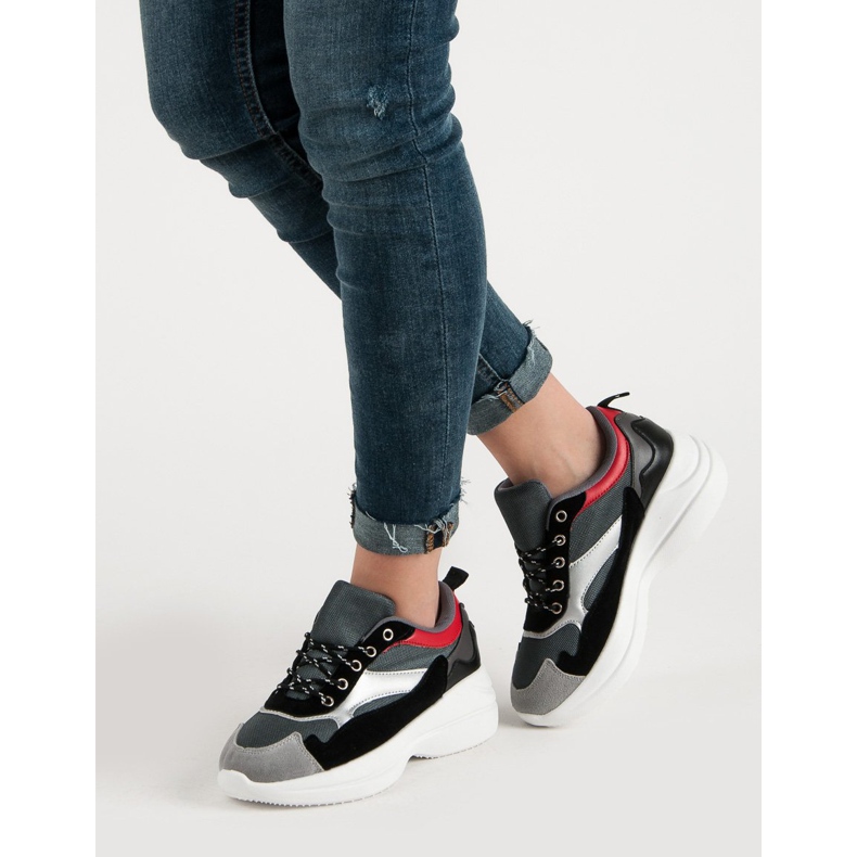 Modna obuća na platformi siva raznobojna 2