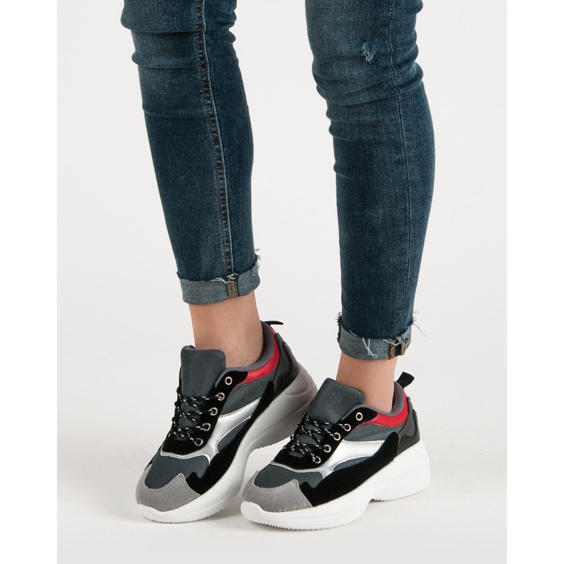 Modna obuća na platformi siva raznobojna 1