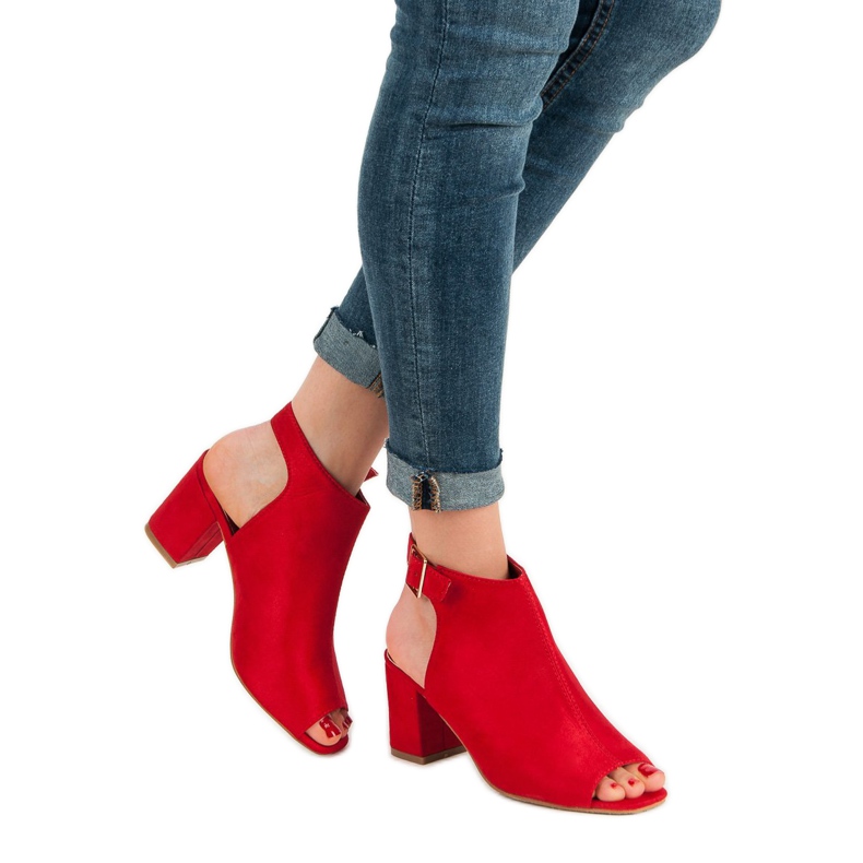 Super Mode Sandale izgrađene na šanku crvena 1