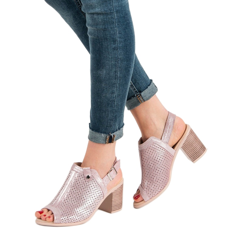 Filippo Sandale odjevene u kožu ružičasta 2