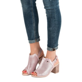 Filippo Sandale odjevene u kožu ružičasta 1