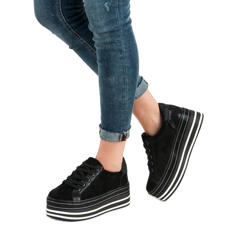 Weide Tenisice na platformi crna 1