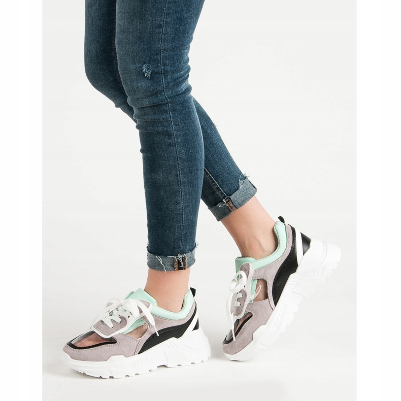 SHELOVET Prozirne tenisice na platformi siva 1